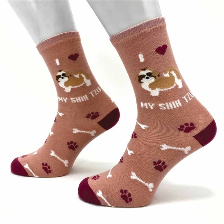 I Heart My Shih Tzu Socks - Size 4 - 8