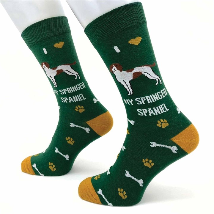 I Heart My Springer Spaniel Socks - Size 7 - 11