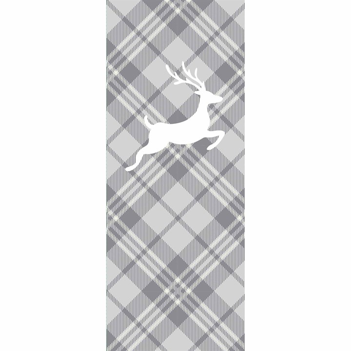 Grey Tartan Reindeer Slim Calendar Gift Wrap Envelope