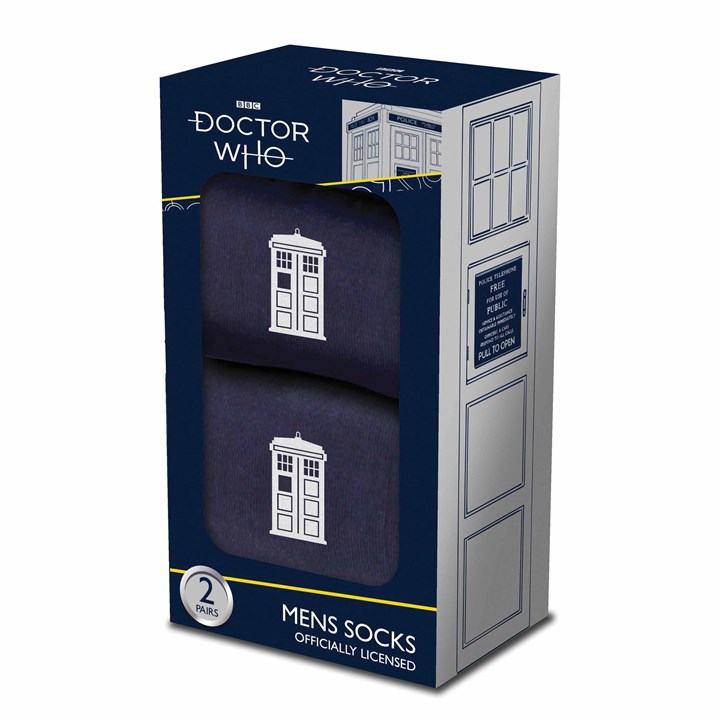 Doctor Who, Tardis Boxed Socks Set - Size  7 - 11