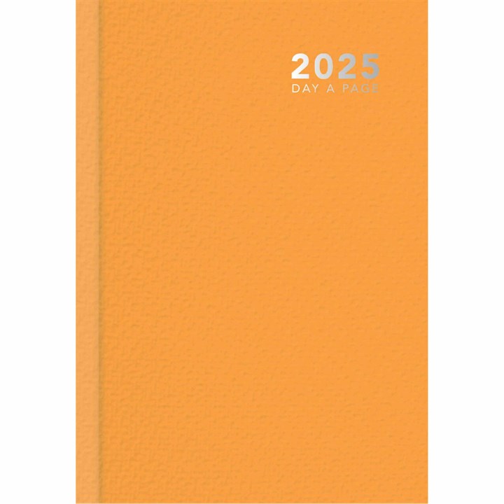 Pastel Orange Hardback Day To View A5 Diary 2025