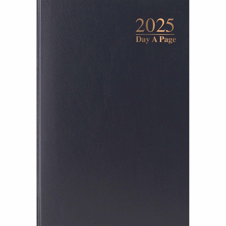 Black Hardback Day To View A6 Diary 2025