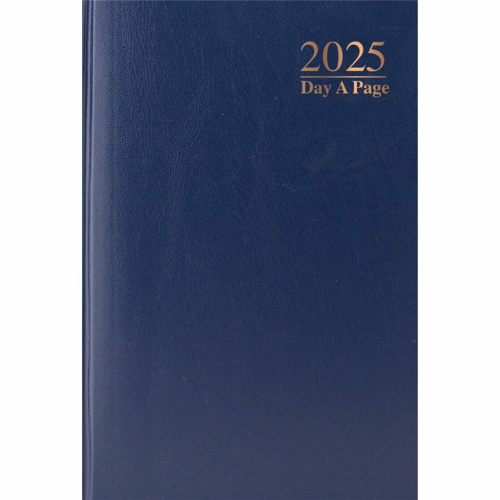 Dark Blue Hardback Day To View A6 Diary 2025