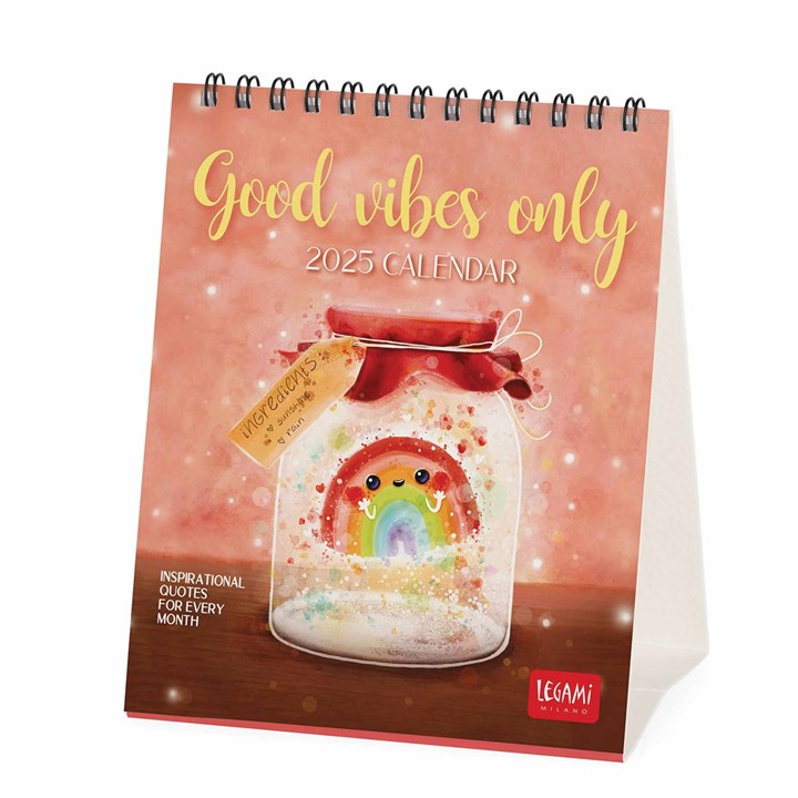 Good Vibes Only Easel Desk Calendar 2025