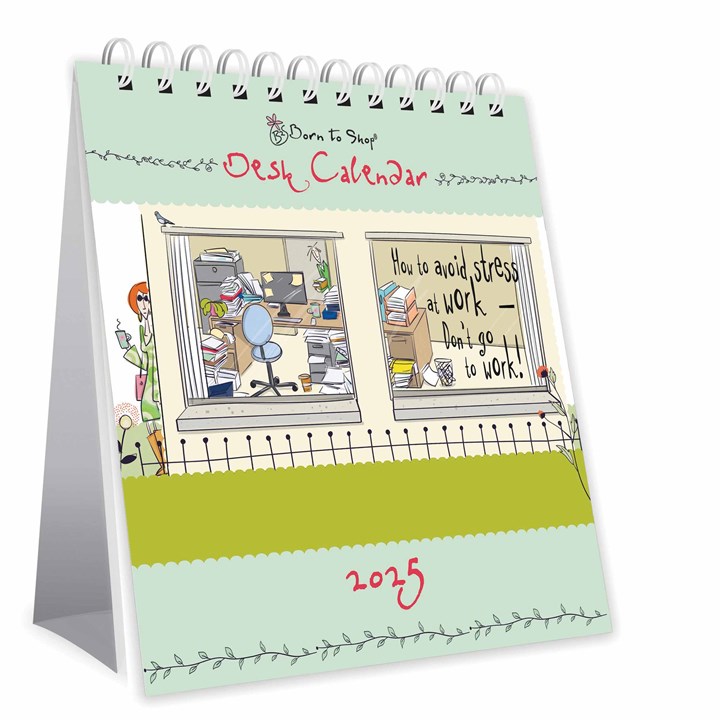 Born To Shop Easel Desk Calendar 2025