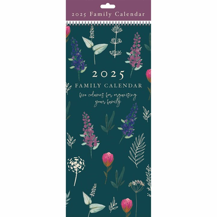 Floral Slim Family Planner 2025