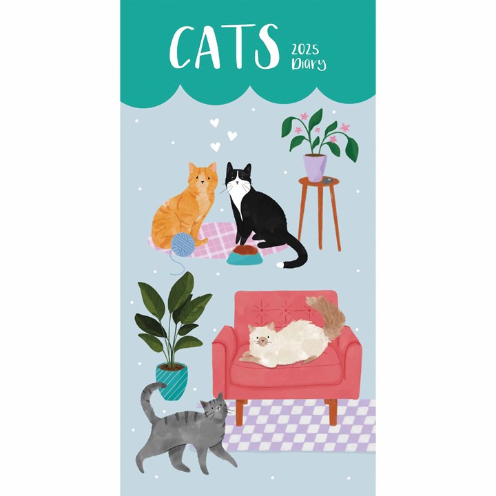 Cats Illustrated Slim Diary 2025