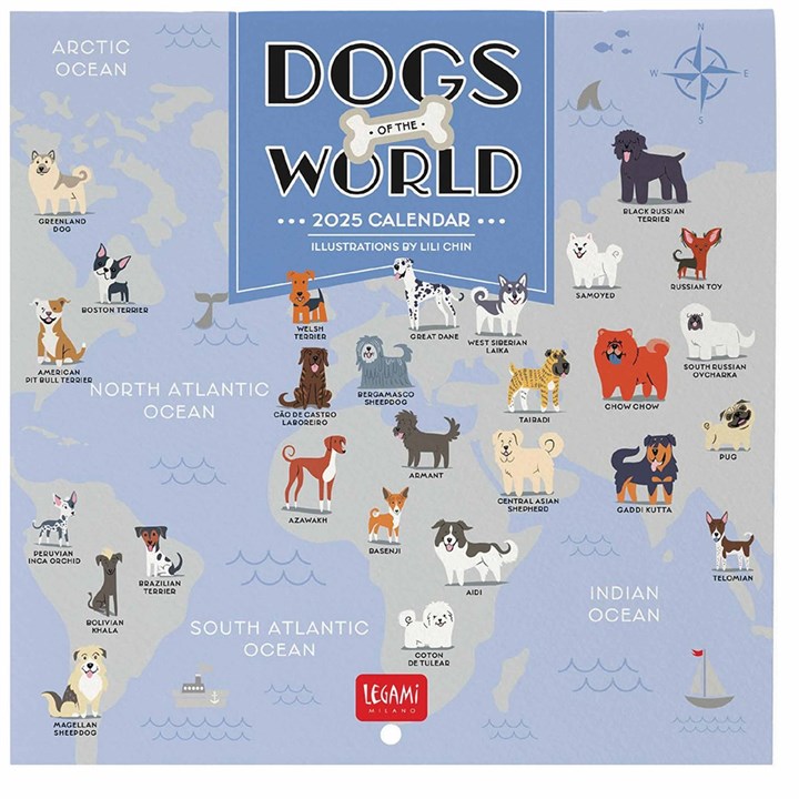 Dogs Of The World Mini Calendar 2025