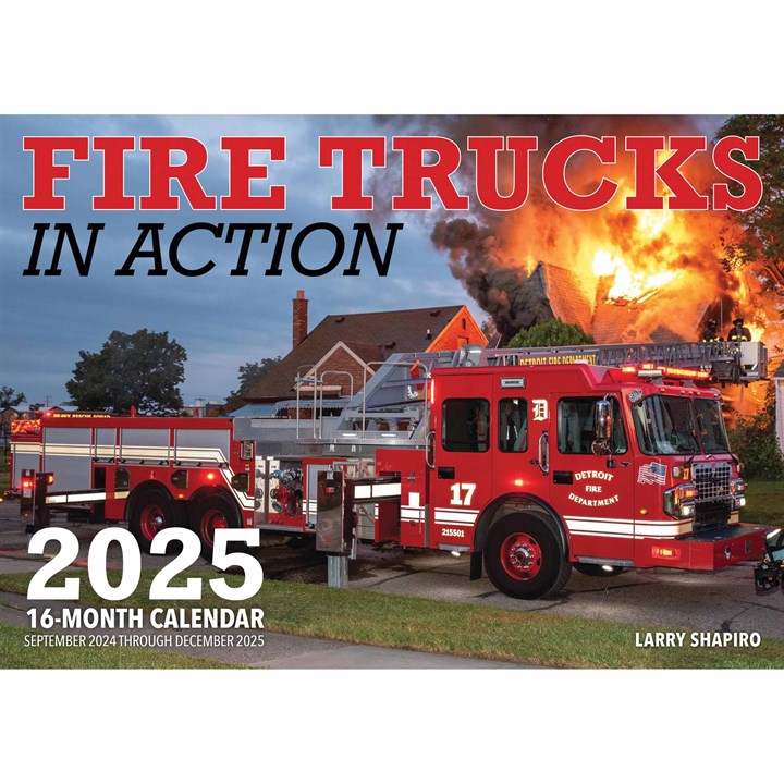 Fire Trucks In Action Deluxe Calendar 2025