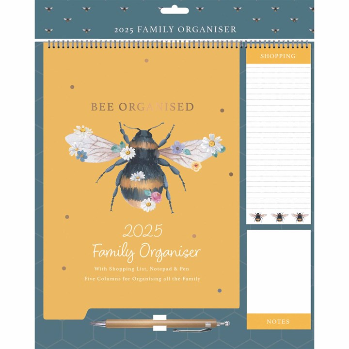 Bees & Flowers Family Organiser 2025