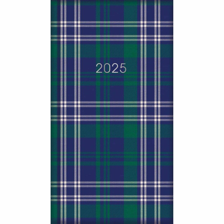 Blue Tartan Slim Diary 2025