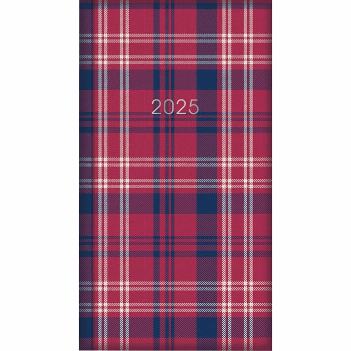 Red Tartan Slim Diary 2025