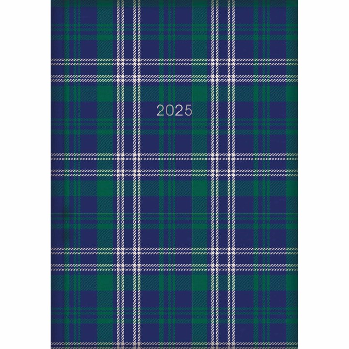 Blue Tartan Print A5 Diary 2025