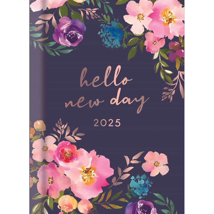 Blue Vintage Floral A7 Diary 2025