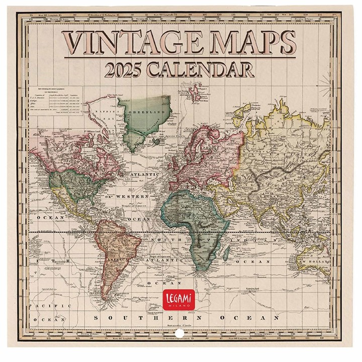 Vintage Maps Mini Calendar 2025