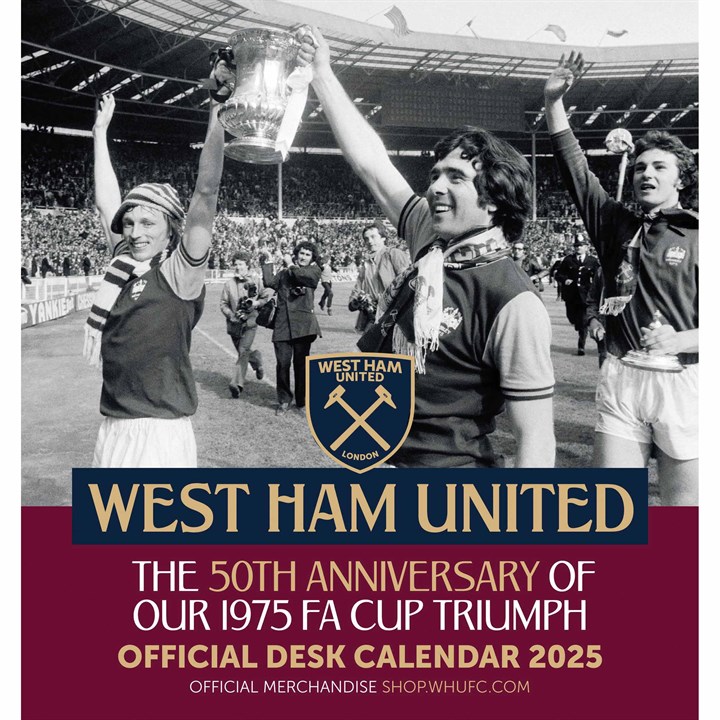 West Ham United FC, 50th Anniversary Easel Desk Calendar 2025