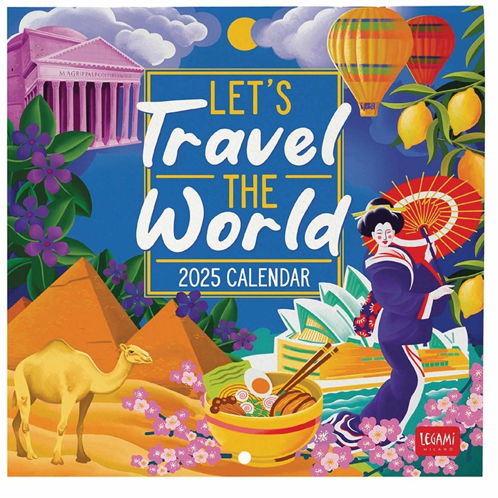 Lets Travel The World Mini Calendar 2025