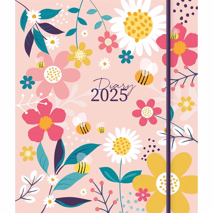 Floral & Bees A7 Diary 2025