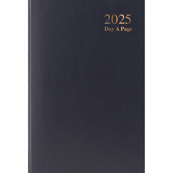 Black Hardback Day To View A4 Diary 2025