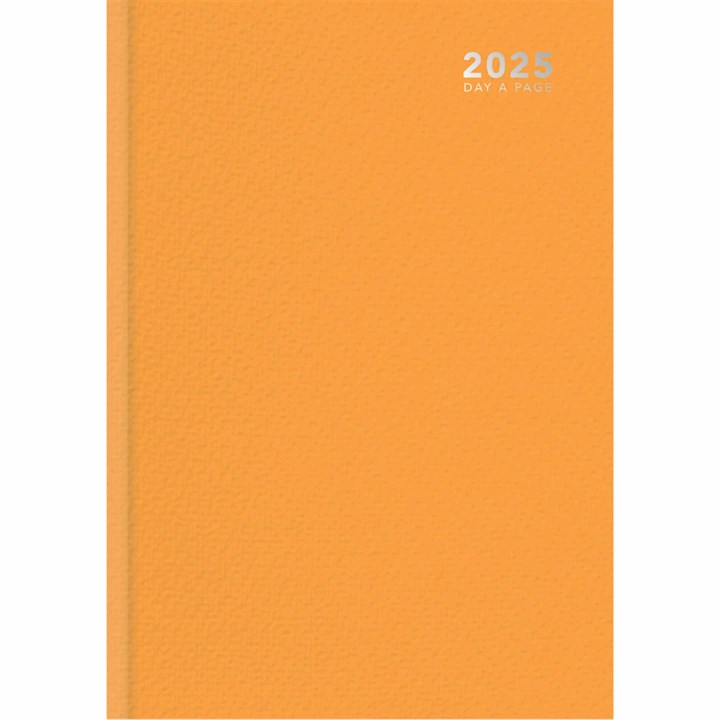 Pastel Orange Hardback Day To View A4 Diary 2025