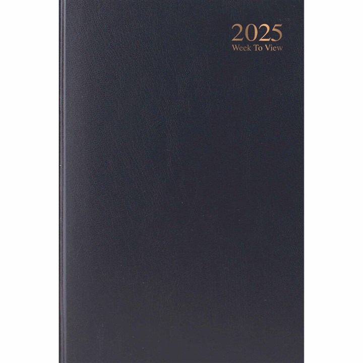 Black Hardback Week To View A4 Diary 2025