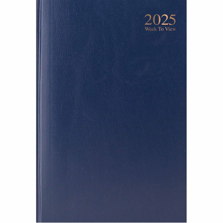 Dark Blue Hardback Week To View A4 Diary 2025