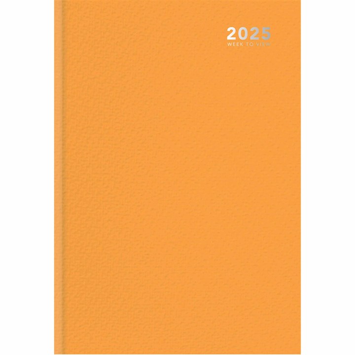 Pastel Orange Hardback Week-To-View A4 Diary 2025