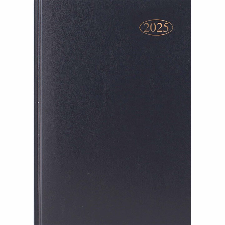 Black Hardback Day To View A5 Diary 2025