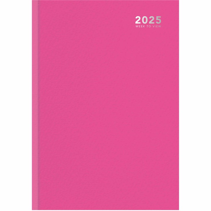 Pastel Pink Hardback Day To View A5 Diary 2025