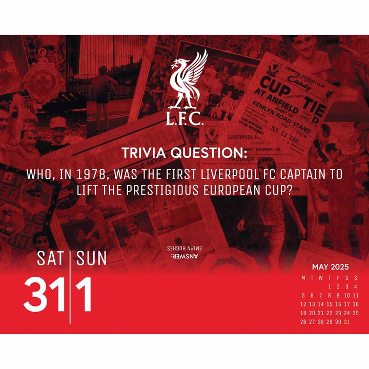 Liverpool FC, Legends Desk Calendar 2025