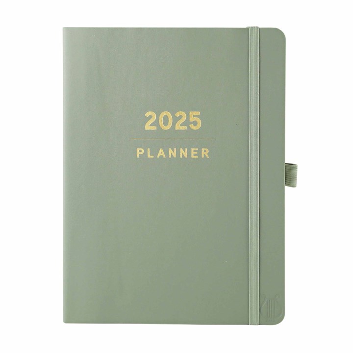 Green Vegan Leather A5 Diary 2025