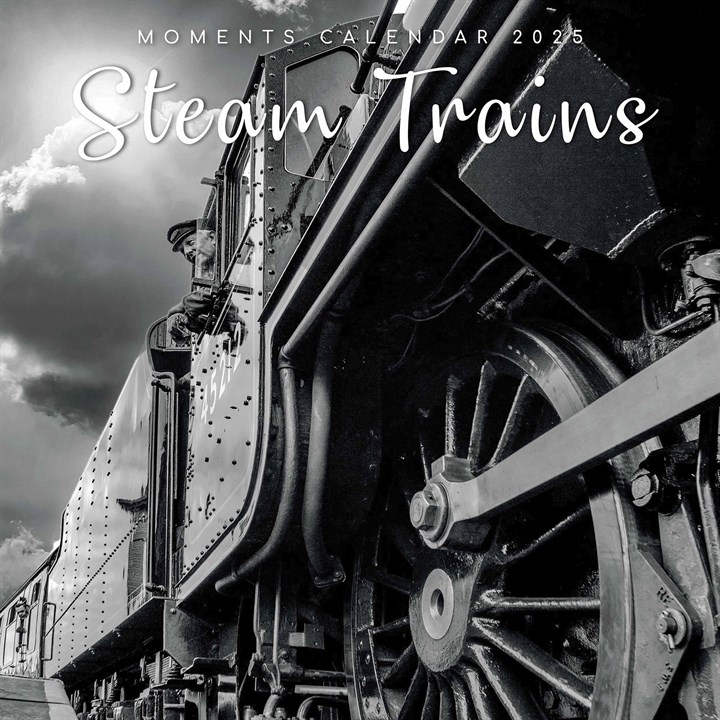 Black & White Steam Trains Calendar 2025