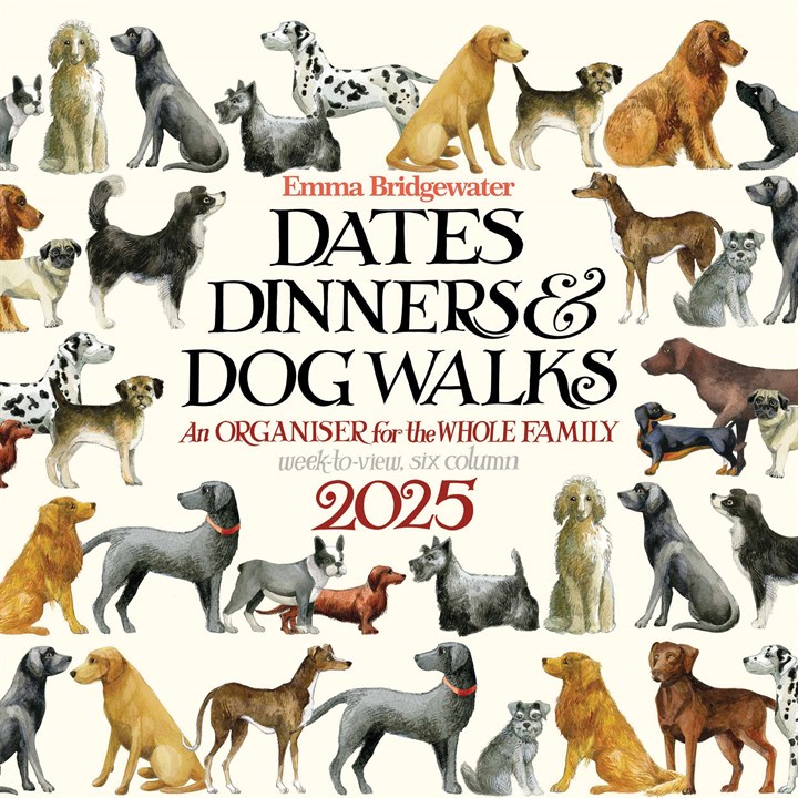 Emma Bridgewater, Dates Dinners & Dog Walks Family Organiser 2025