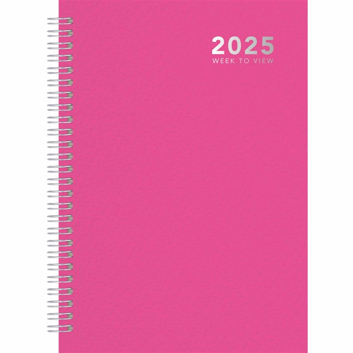 Bright Pink A5 Diary 2025