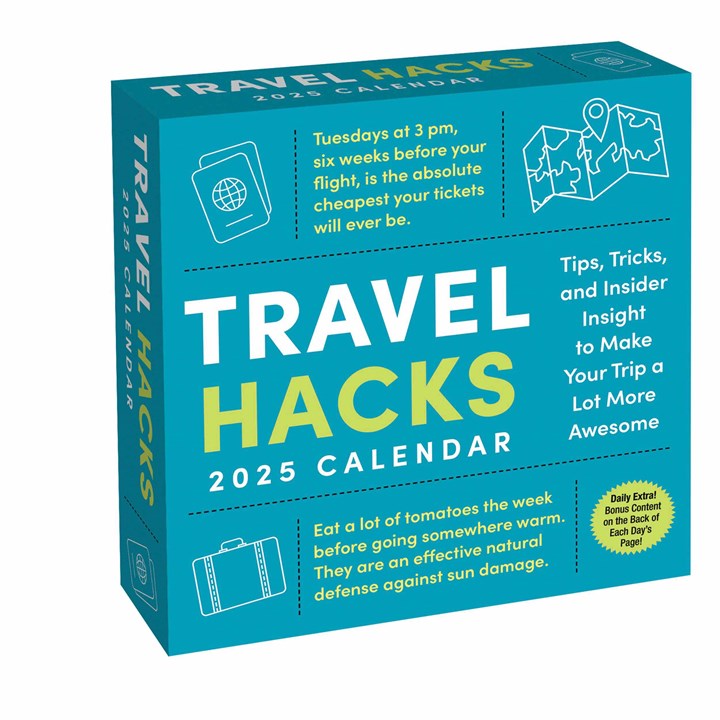 Travel Hacks Desk Calendar 2025