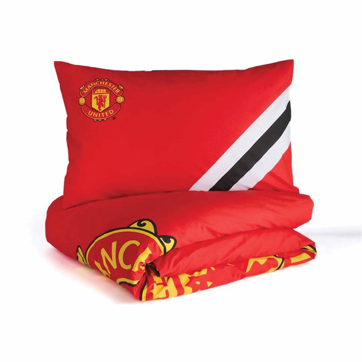 Manchester United FC Core Stripe Single Duvet Set