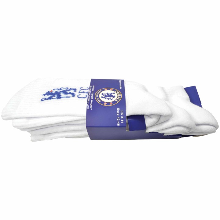 Chelsea FC 3 Pack Sports Socks - Size 8 - 11