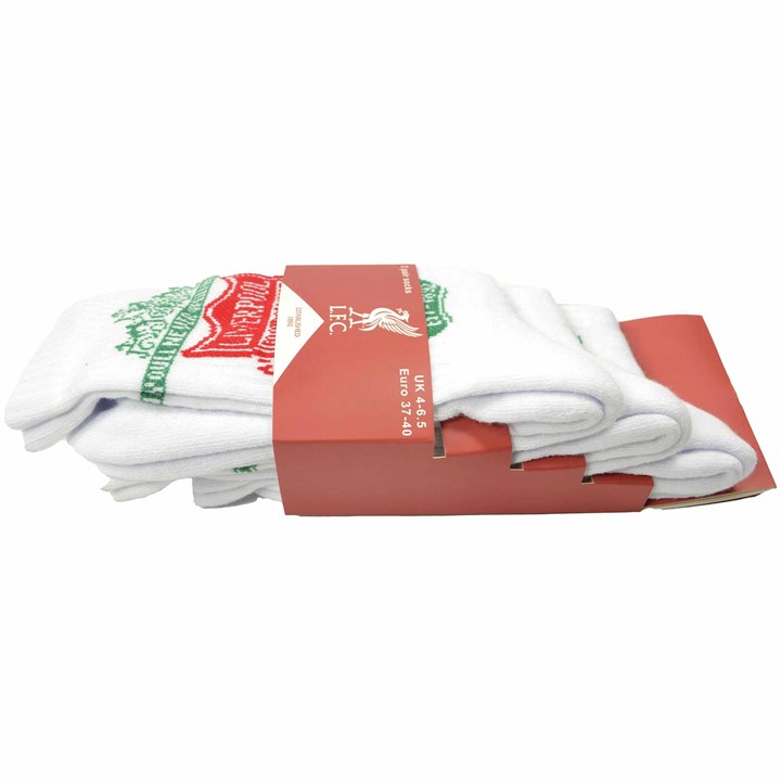 Liverpool FC 3 Pack Sports Socks - Size 8 - 11