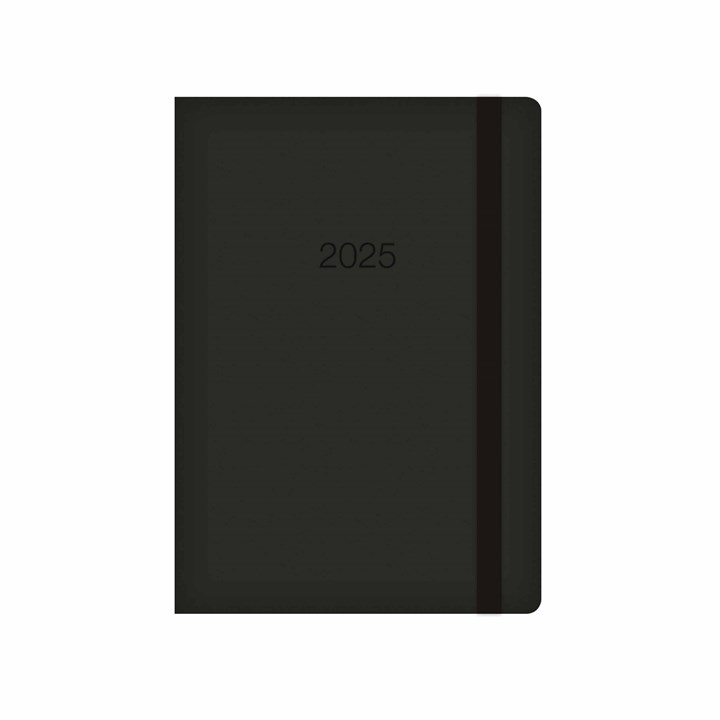 Black Embossed A5 Diary 2025