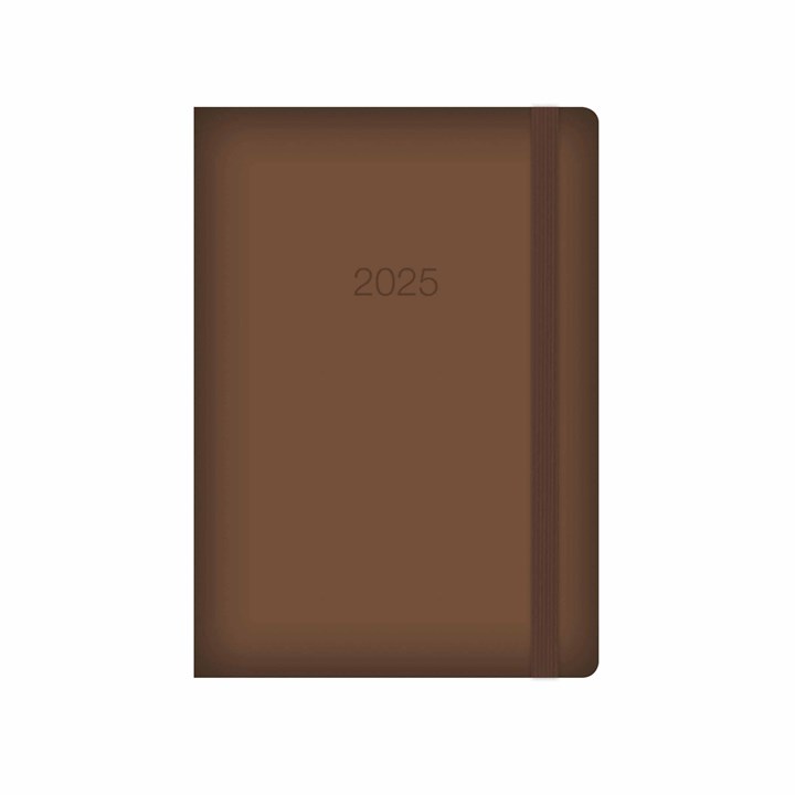 Brown Embossed A5 Diary 2025