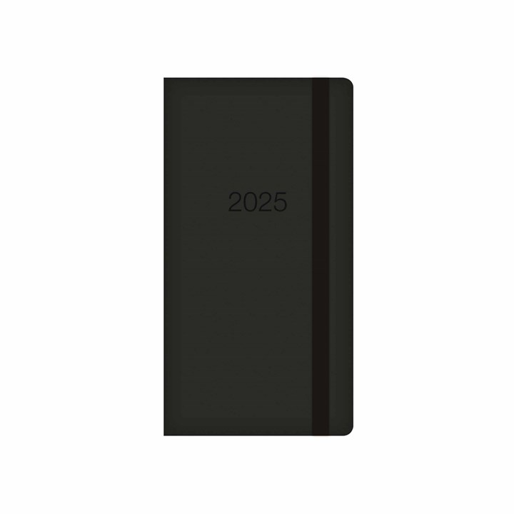 Black Embossed Slim Diary 2025