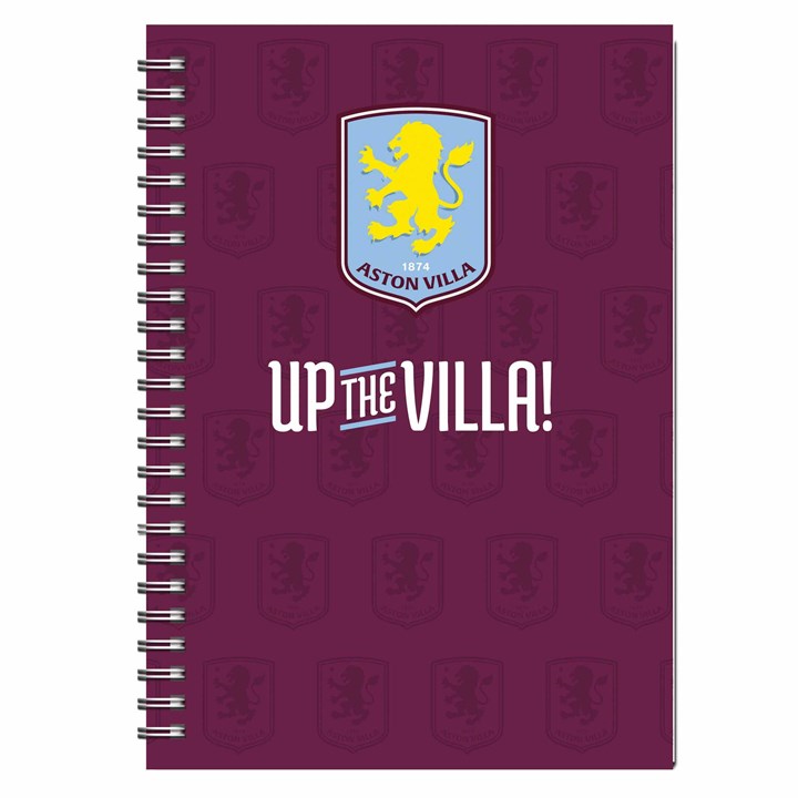 Aston Villa FC Spiral Crest A5 Notebook