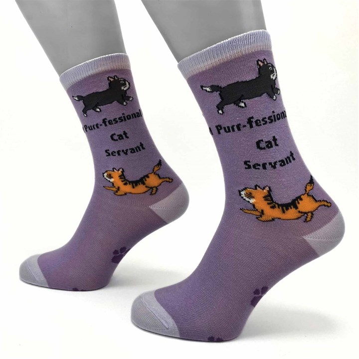 Purr-fessional Cat Servant Socks - Size 4 - 8