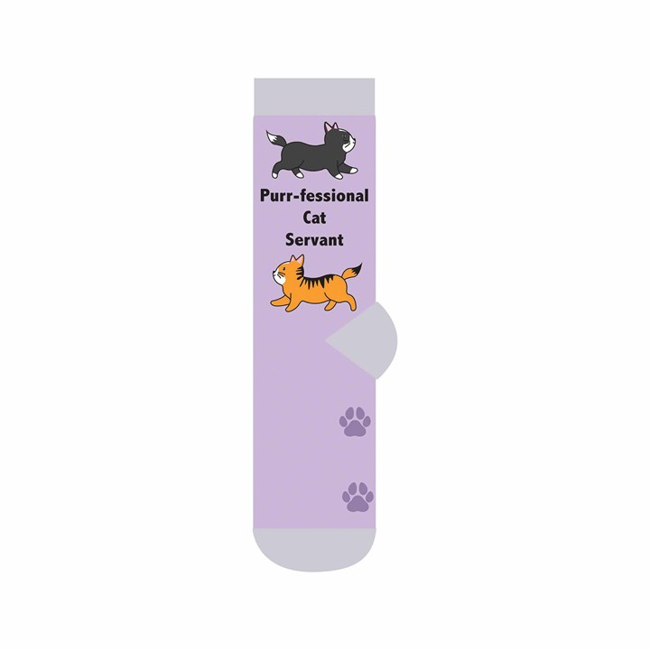 Purr-fessional Cat Servant Socks - Size 4 - 8