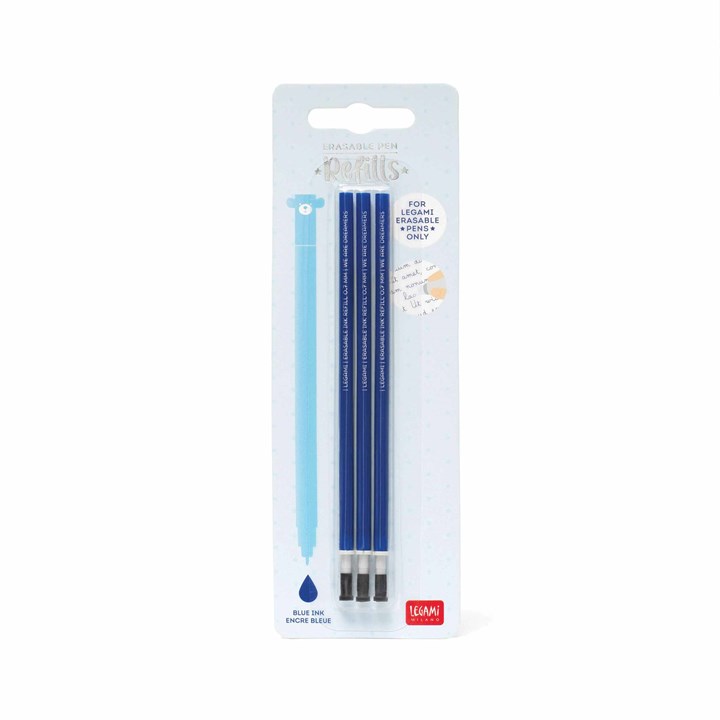 Erasable Set of 3 Blue Refills