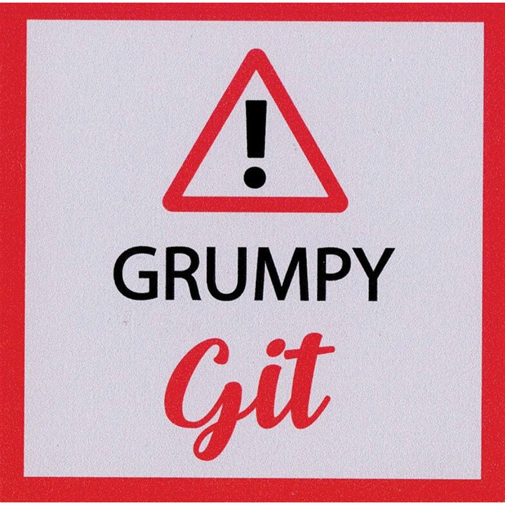 Warning Grumpy Git Coaster