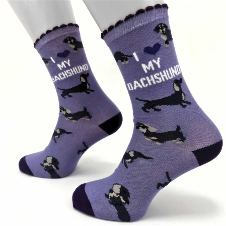 I Heart My Dachshund Socks - Size 4 - 8