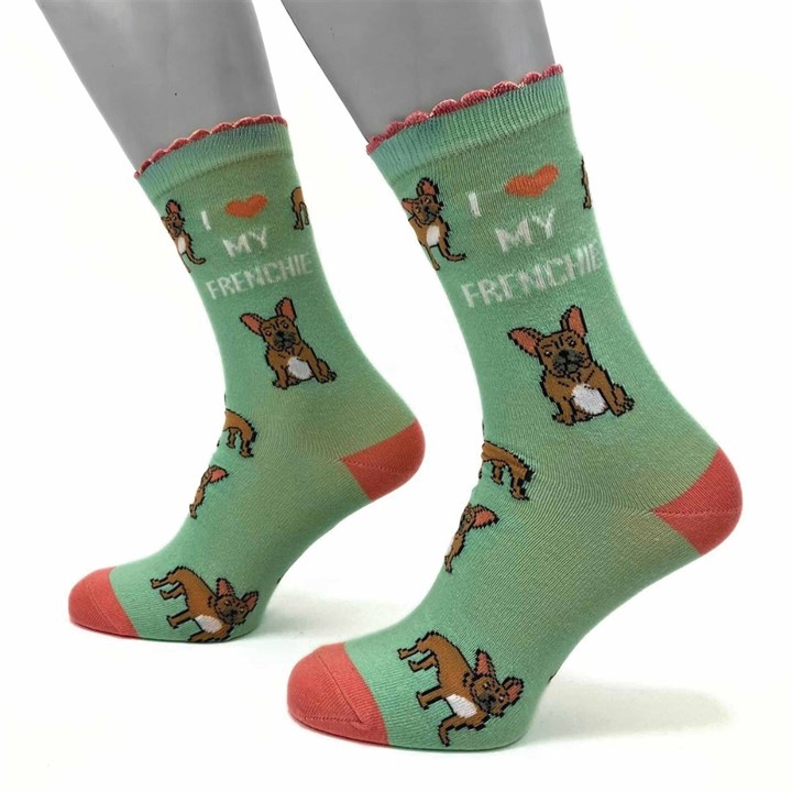 I Heart My Frenchie Socks - Size 5 - 8