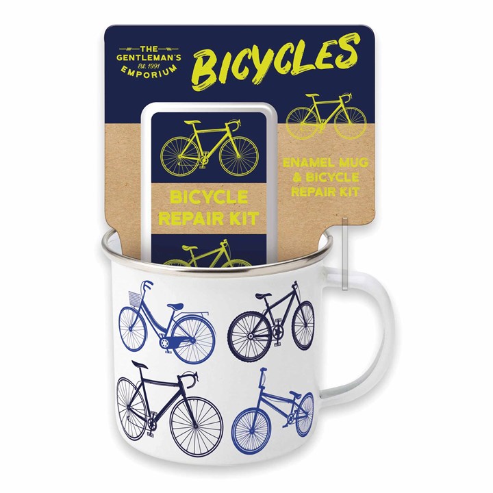 Bicycles Enamel Mug and Puncture Repair Kit