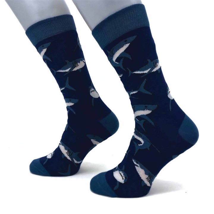 Shark Pattern Socks - Size 7 - 11